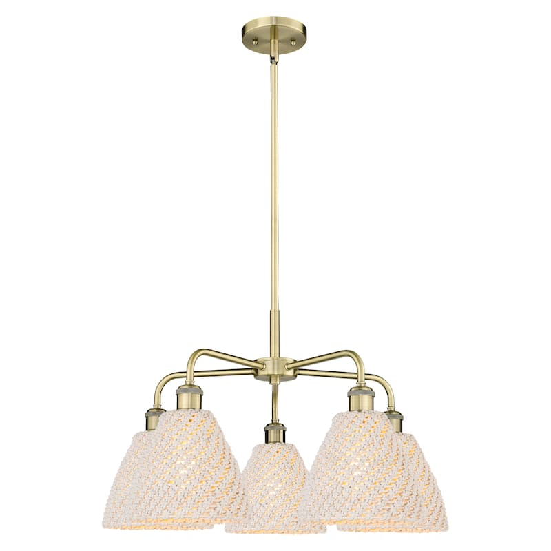 Innovations Lighting Endless Possibilities Ballston - Bristol Natural - 5 Light 26" Stem Hung Chandelier - Antique Brass