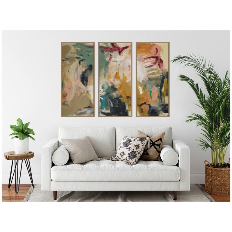 Kate and Laurel Painted Storm No. 2 Panel 3 Piece Framed Canvas Wall Art Set by Amy Lighthall