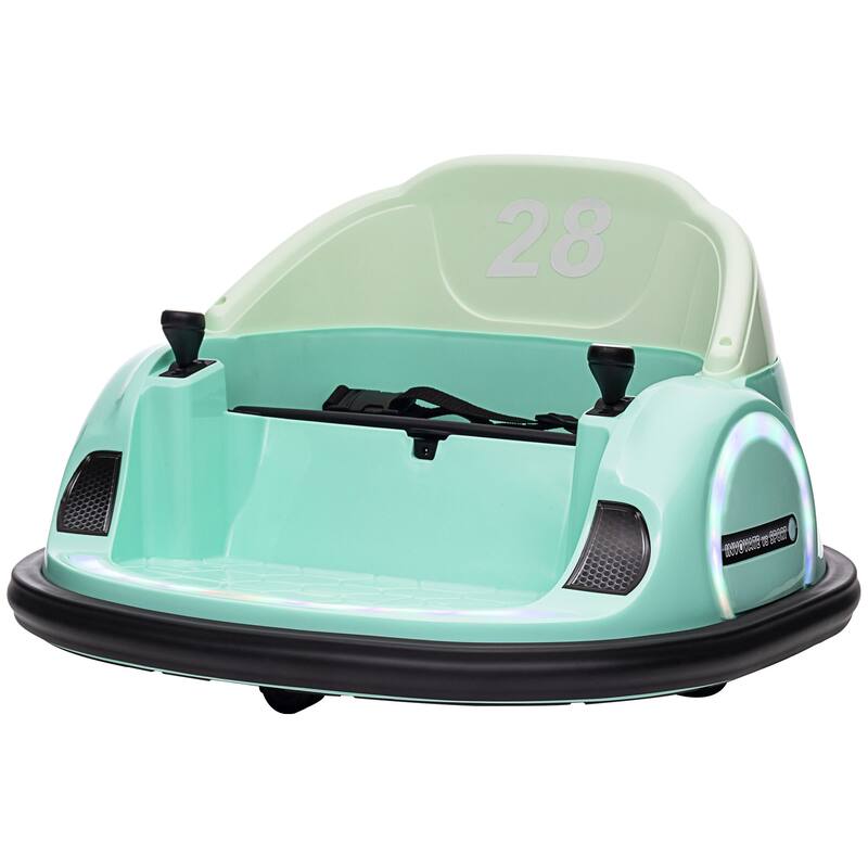 12V Toddler Bumper Car with Remote Control, LED Lights, 360掳 Rotation, Music & Safety Belt for Kids 1.5-5 Years Old