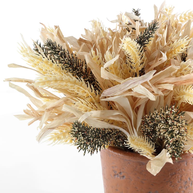 SAFAVIEH Faux 14 Inch Wheat Eat Potted Arrangement - 13" W x 13" D x 14" H
