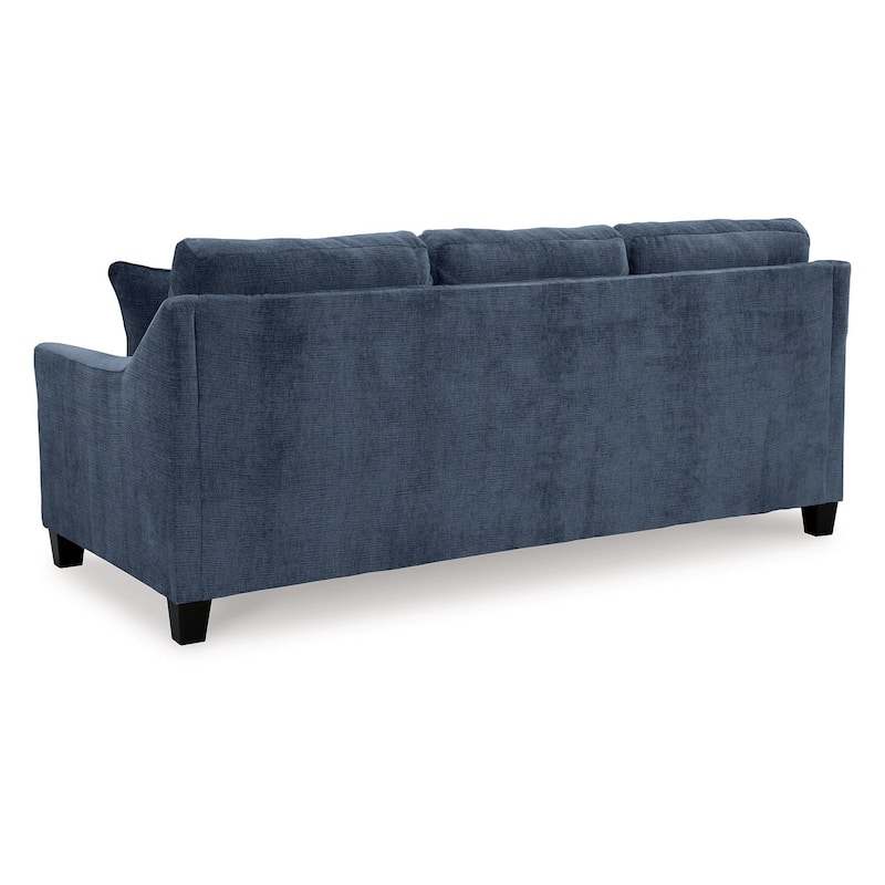 Emilia Sofa Chaise Sectional, 2 Pillows, Ink Blue Polyester 88 Inch