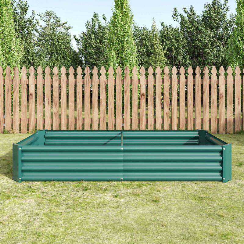Large Galvanized Metal Raised Garden Bed Open Bottom Rust-Resistant