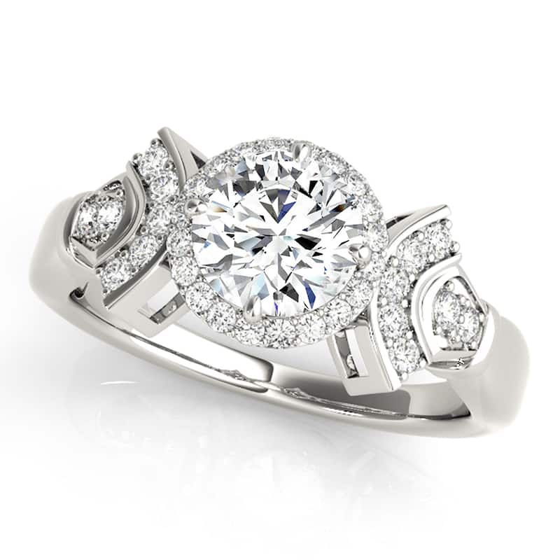 Auriya 14k White Gold Lab Grown Round Diamond Halo Engagement Ring 0.50 to 5.00 ct. tw. (F-G VS) - 1.25 ct. center - 4