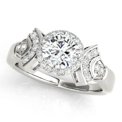 Auriya 14k White Gold Lab Grown Round Diamond Halo Engagement Ring 0.50 to 5.00 ct. tw. (F-G VS)