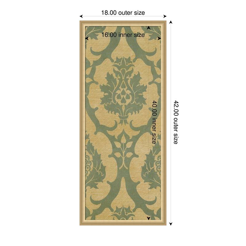 Amanti Art Framed Fabric Pinboard Medallion Motif III by Baxter Mill Archive Printed Bulletin Board - Board Size 16 x 40