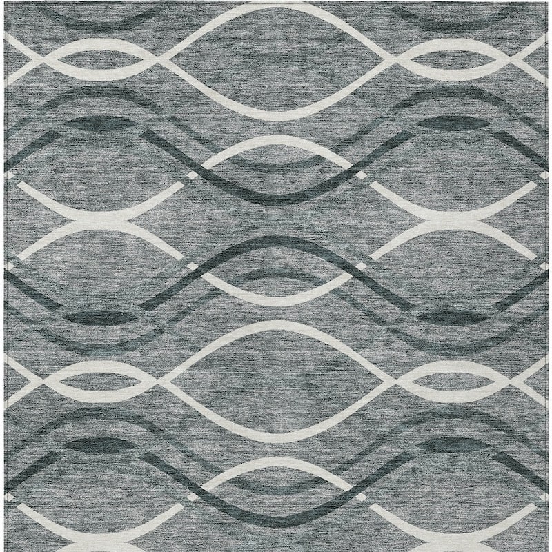 HomeRoots Abstract Transitional Rectangle Outdoor Rug
