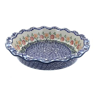 Blue Rose Polish Pottery Z159 Manufaktura Pie Plate