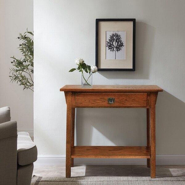Design House Leick Home Mission Console Table for Entryway - On