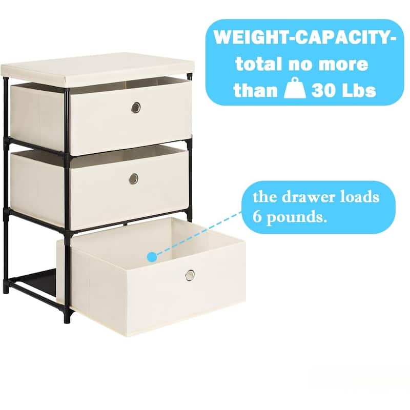 3 Drawers Nightstands Dresser for Bedroom Closet Nursery Dormitory Living Room