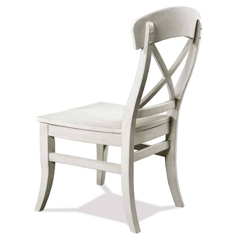 Cross-back Dining Side Chairs in Set of 2,Smoky White Finish