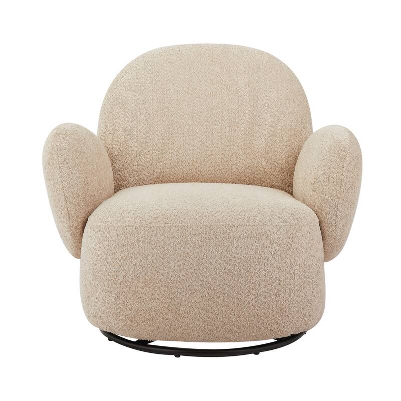 21 Inch Seat Wide Accent Chair With Swivel Function