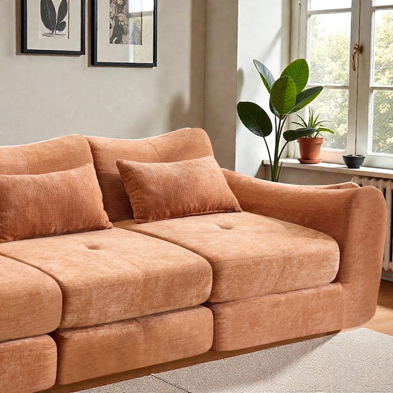 Modular Cloud Sofa, Convertible Folding Sofa Bed, 3-Seat Cushioned Sectional Couch for Living Room Bedroom