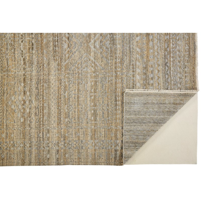 Eckhart Abstract Tribal Rug, Golden Brown/Gray, Area Rug