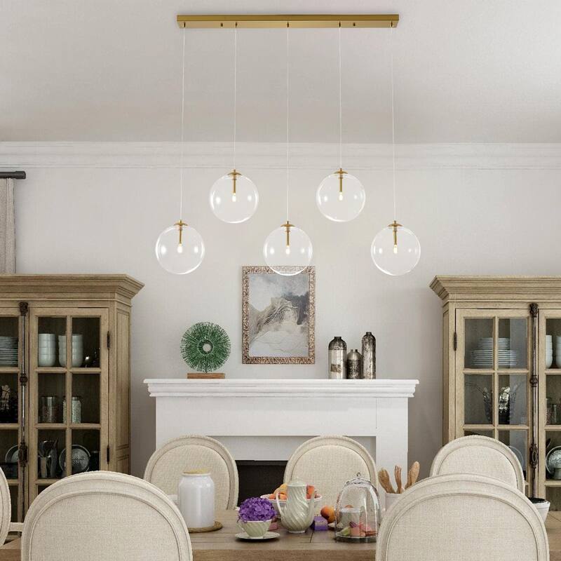 5 - Light Dimmable Kitchen Island Modern Linear Chandelier