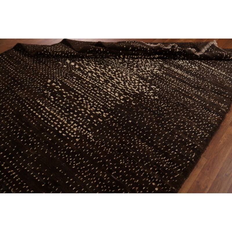 Hand Knotted Oriental 100% Wool Carpet Tribal Tribal Brown Moroccan Area Rug - 7' 11'' X 5' 8''