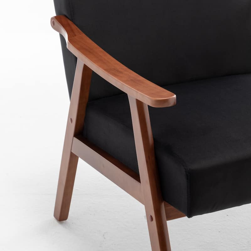 Extra-Thick Backrest Accent Chair with Solid Wood Frame