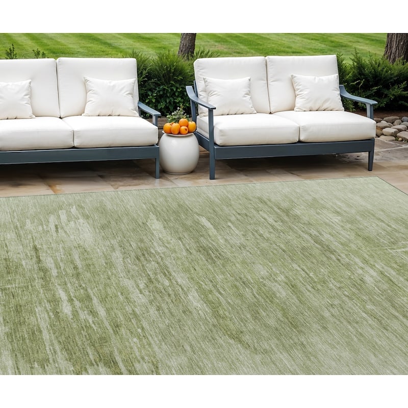 HomeRoots Abstract Transitional Rectangle Outdoor Rug - 10' X 14'