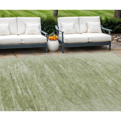 HomeRoots Abstract Transitional Rectangle Outdoor Rug