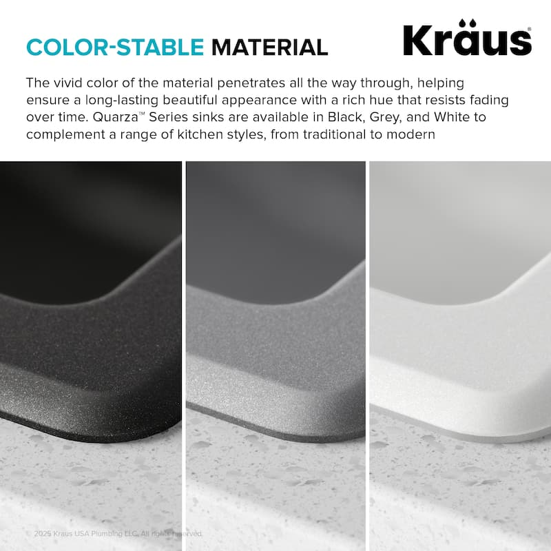 KRAUS Granite 24 inch 1-Bowl Undermount Drop-in Kitchen Sink