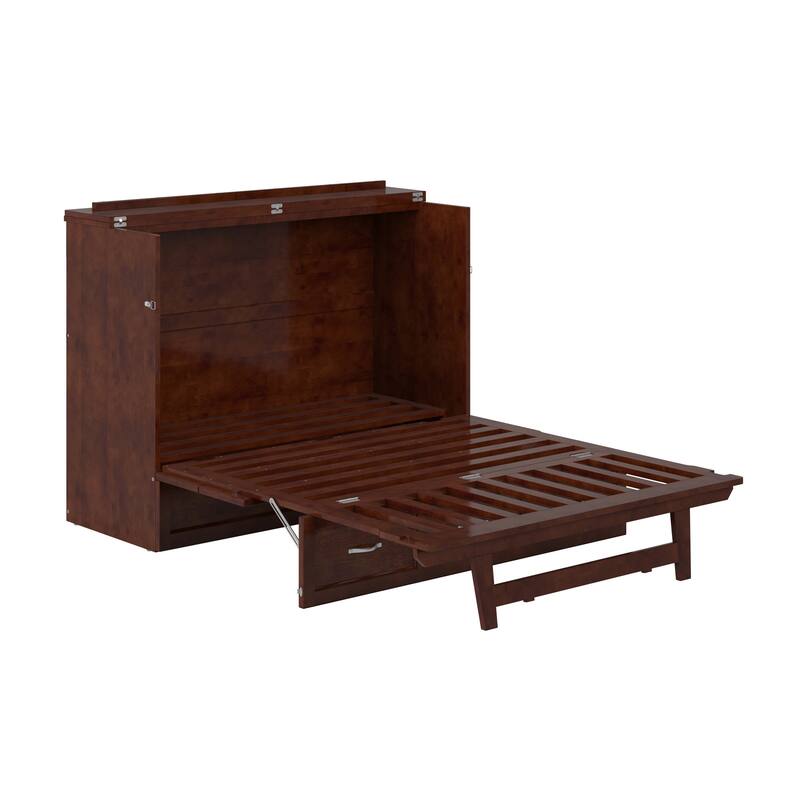 AFI Northfield Murphy Bed Chest with 6" Mattress, Storage Drawer & Built-In Charger