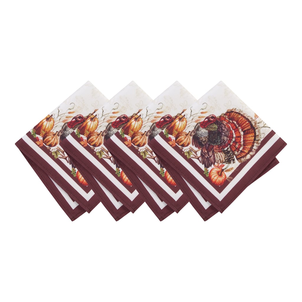 Autumn Heritage Turkey Engineered Napkins, Set of 4 - 17x17
