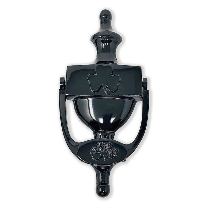 Black Brass Irish Shamrock Door Knocker - Black Brass