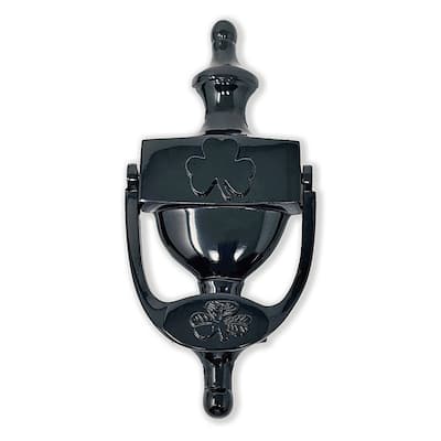 Black Brass Irish Shamrock Door Knocker