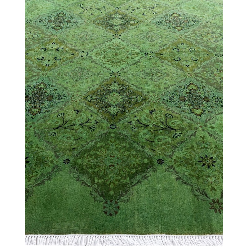 Contemporary Overdyed Wool Hand Knotted Octagon Area Rug - 6' 1" x 6' 1"