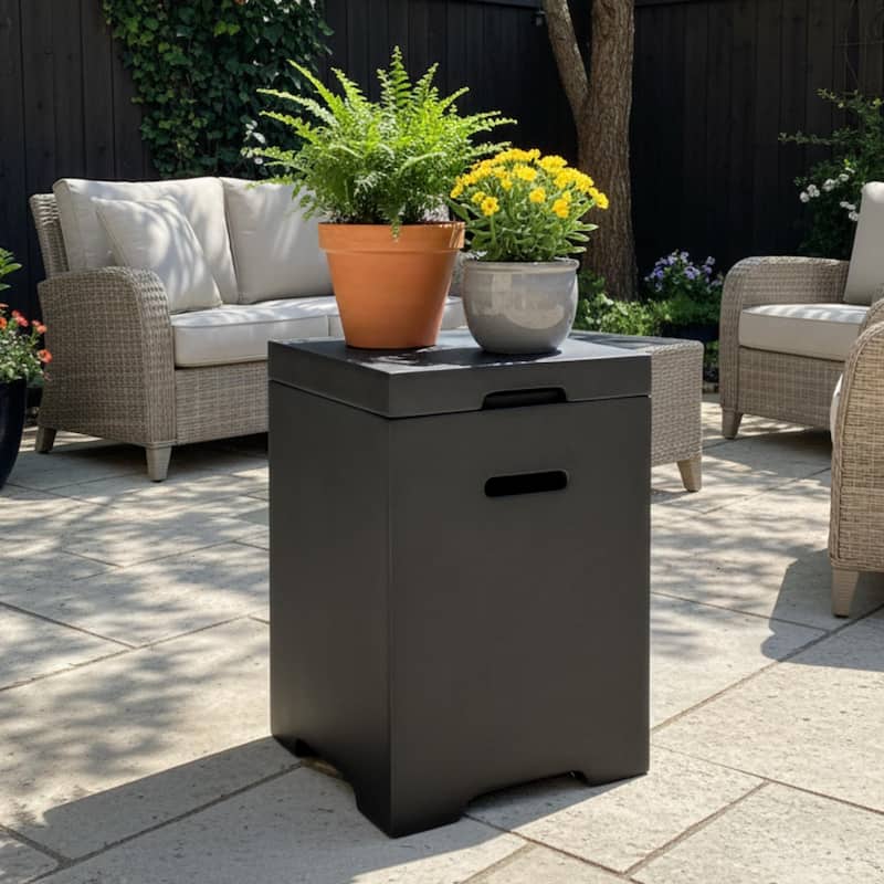 GDFStudio - Outdoor 16" Magnesium Oxide Propane Tank Cover Side Table