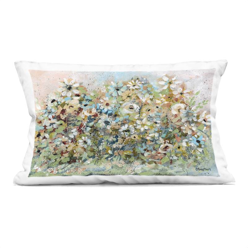 Stupell Bold Garden Blooms Decorative Printed Throw Pillow Design by Roy Ebert - Accent - Polyester - Green - Single