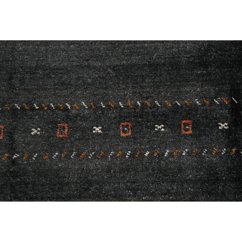 Hand Knotted Oriental 100% Wool Carpet Tribal Animal Pictorial Greys & Charcoal Gabbeh Area Rug - 10' 0'' X 7' 11''