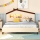 preview thumbnail 34 of 46, Pine Wood Platform Bed with House-shaped Headboard, Motion-Activated Night Lights, Sturdy Construction, Easy Assembly