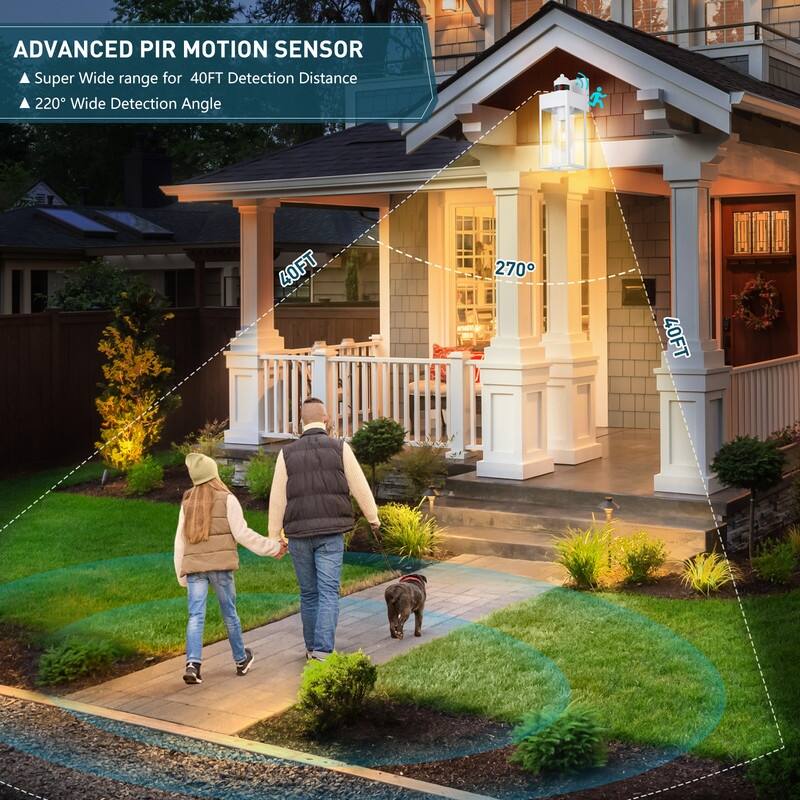 Smart Security Black Motion-Sensor Wall Lights for Your Outdoor Space 2-Pack