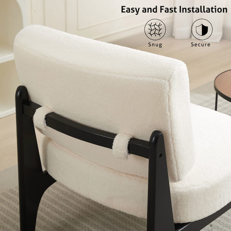 Modern Teddy Slipper Chair Armless Lounge Sofa