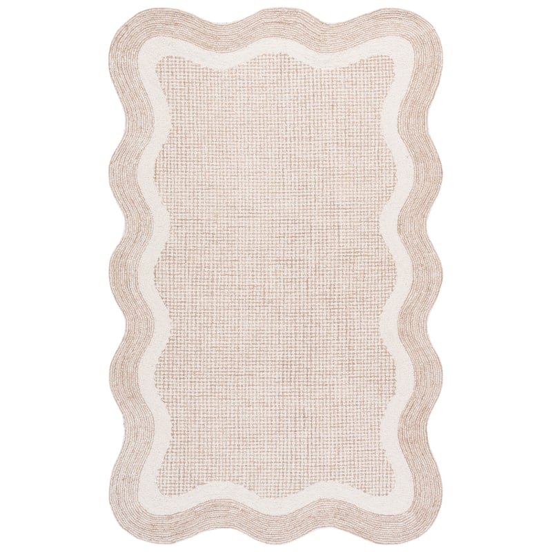 SAFAVIEH Handmade Ebony Steliyana Wool Rug - 4' x 6' - Ivory/Beige
