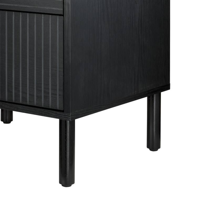 Merk Black Nightstand 2 Drawers