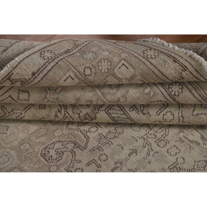 Distressed Tabriz Persian Vintage Area Rug Hand-Knotted Wool Carpet - 6'7"x 9'5"