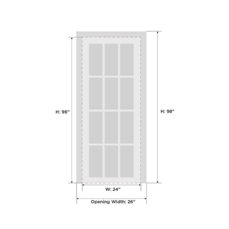 Interior Solid French Door / Mela 0733 Painted White / Single Regular Panel Frame Handle / Bathroom Bedroom Modern Doors