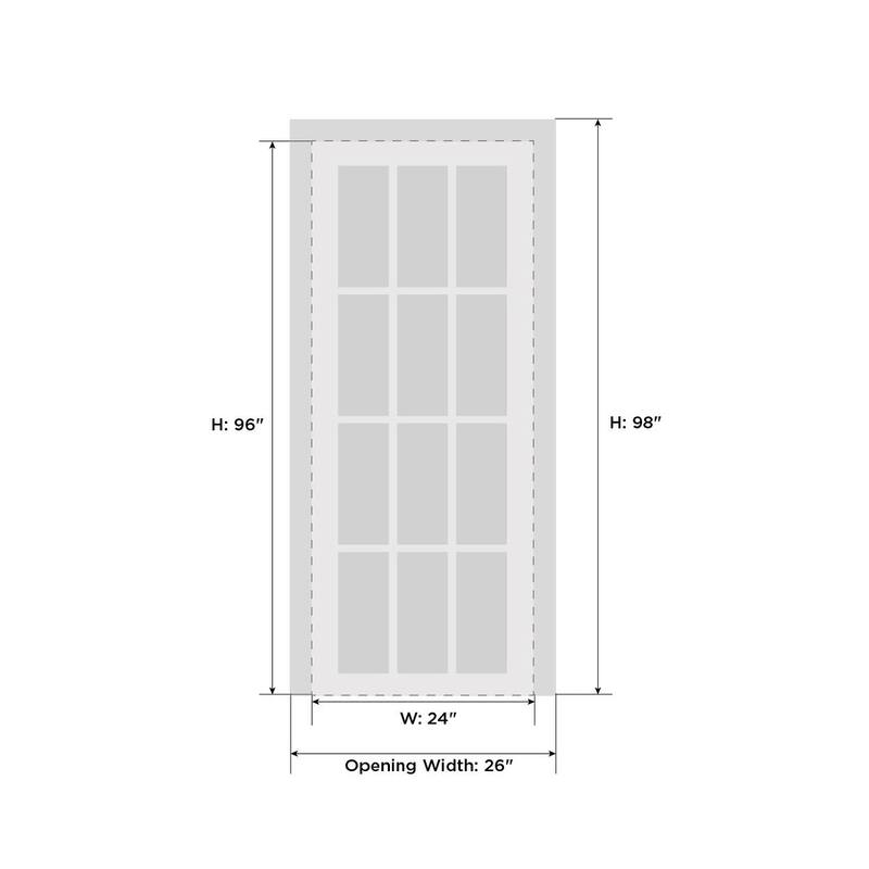 SartoDoors Veregio 7412 | Interior French Doors French Door | Solid Wood w/ Glass | Slab Only | 18x80, Antracite