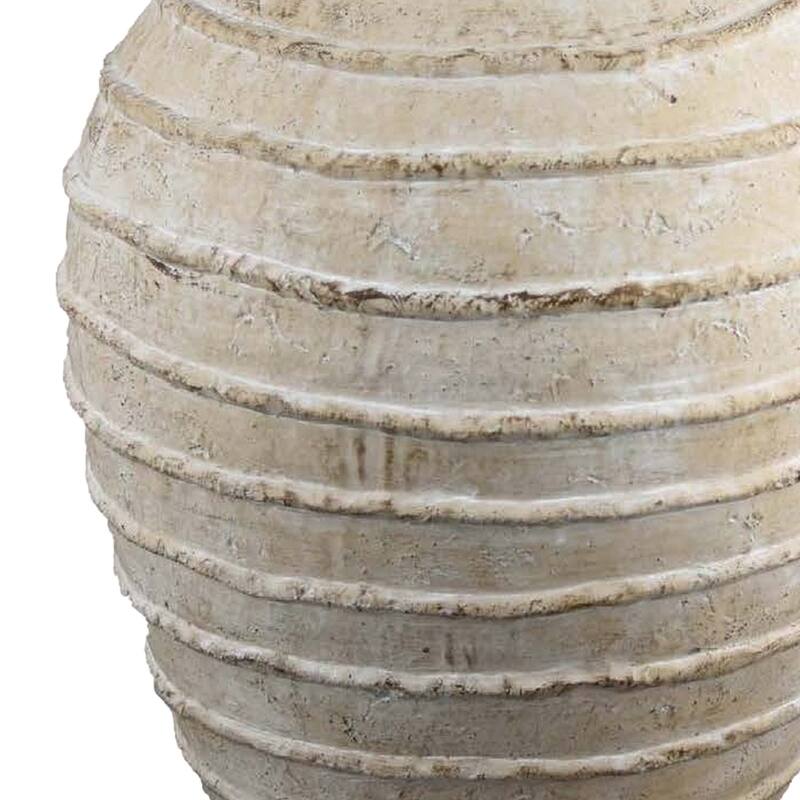 Lezlee Accent Planter, Beige Terracotta Textured Tapered Round 16 Inch