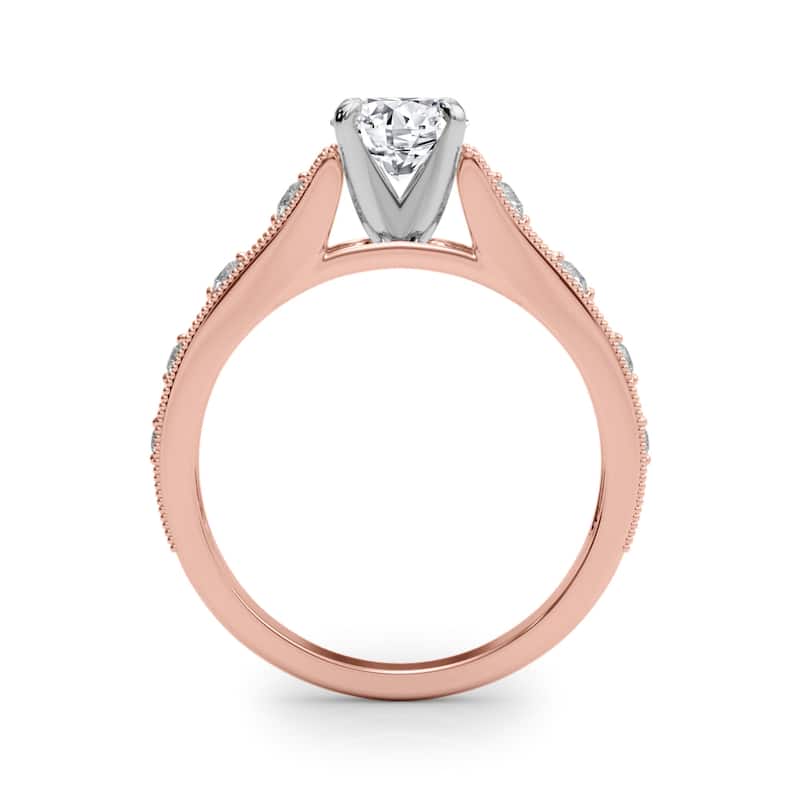 Auriya 14k Rose Gold Lab Grown Round Diamond Engagement Ring 0.50 to 5.00 ct. tw. (F-G VS)