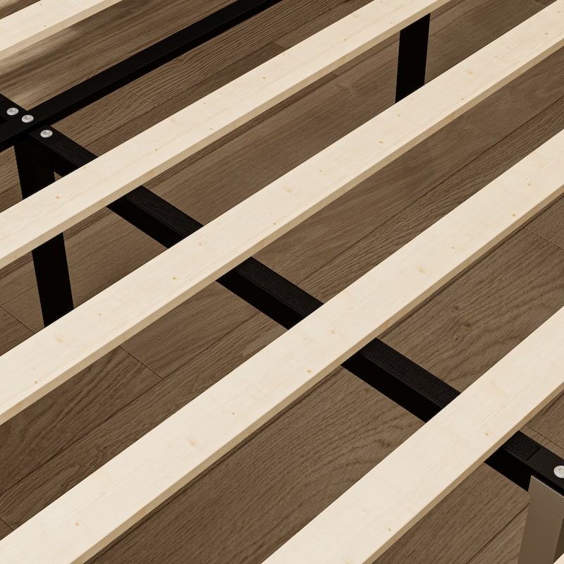 King Size Light Gray Velvet Platform Bed with 46.9" Tall Wingback Headboard & High Footboard Upholstered Bed Frame