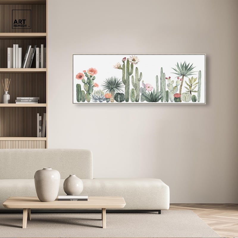 Cactus Desert Shade Panoramic Canvas by Art Remedy