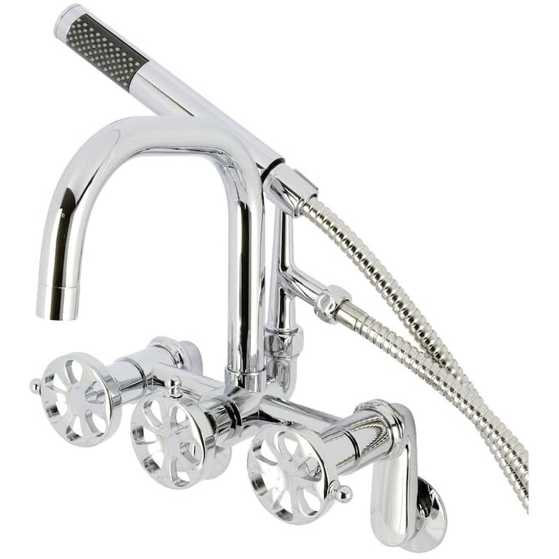 Kingston Brass AE845.RX Belknap Wall Mounted Tub Filler with Built-In - Polished Chrome