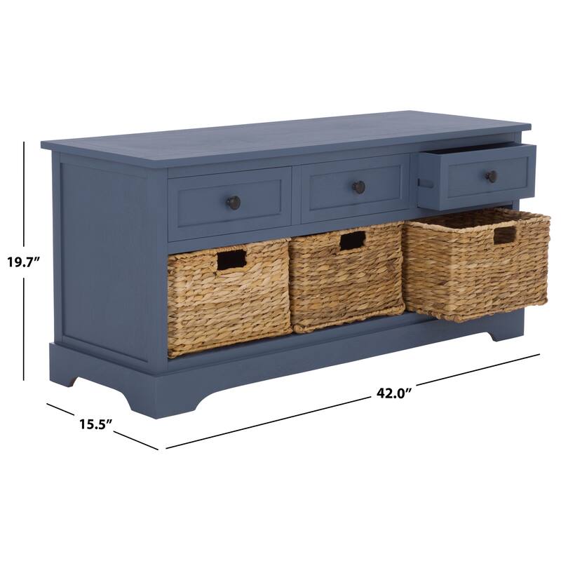 SAFAVIEH Ara Grey 3-Drawer Storage Unit - 42.1" x 15.4" x 19.7" - 42"W x 15"D x 20"H