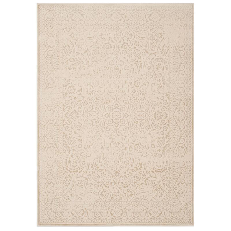 SAFAVIEH Noble Carlota Modern Oriental Polyester Rug - 2'7" x 4' - Beige/Ivory