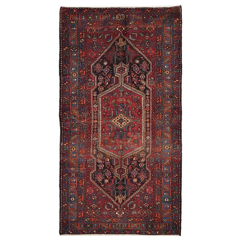 ECARPETGALLERY Hand-knotted Anatolian Vintage Black, Red Wool Rug - 5'2 x 9'9