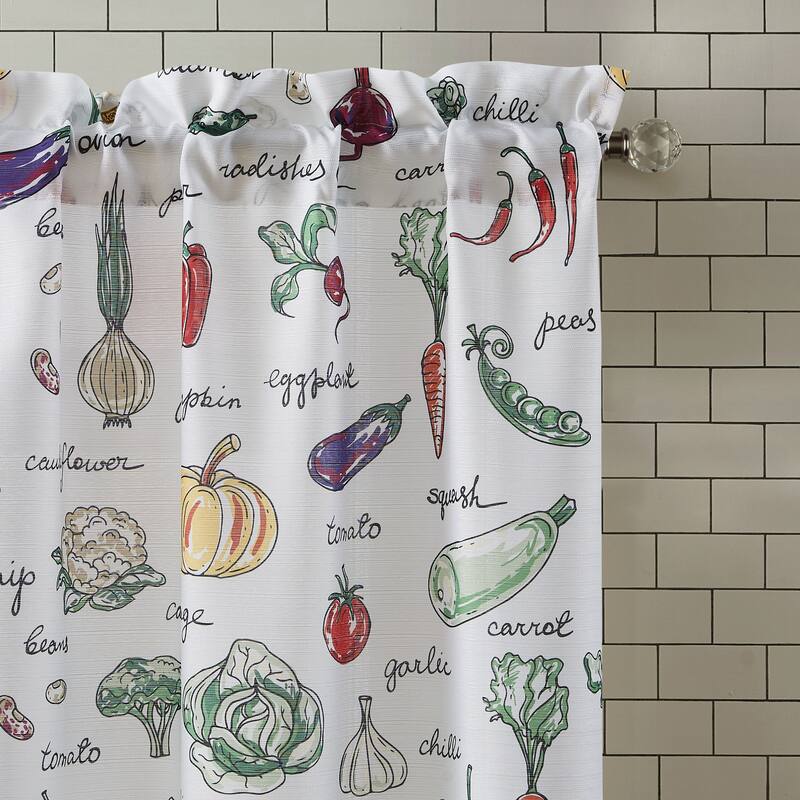 Vegetables Veggie Harvest Kitchen Curtain Set with Valance & Tiers