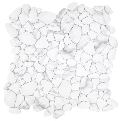 12"x 12" Pebble Recycled Glass Peel & Stick Mosaic Wall Tile (10 pcs)