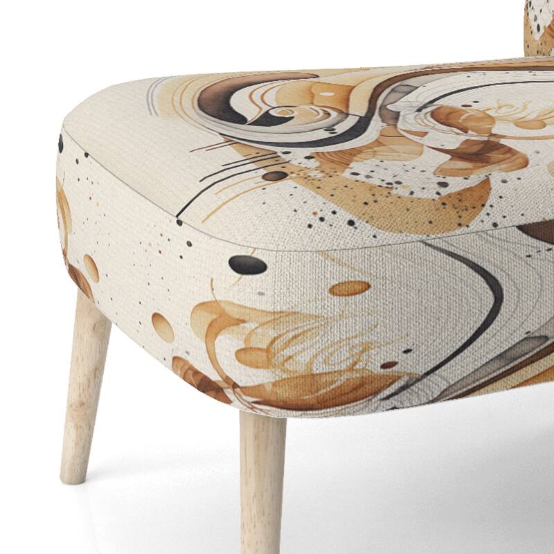 Designart "Brown And Black Movement IV" Upholstered Modern & Contemporary Accent Chair and Modern & Contemporary Arm Chair